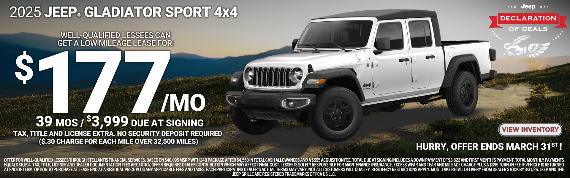 2025 Jeep Galdiator Sport 4X4